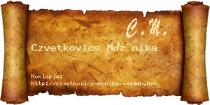 Czvetkovics Mónika névjegykártya